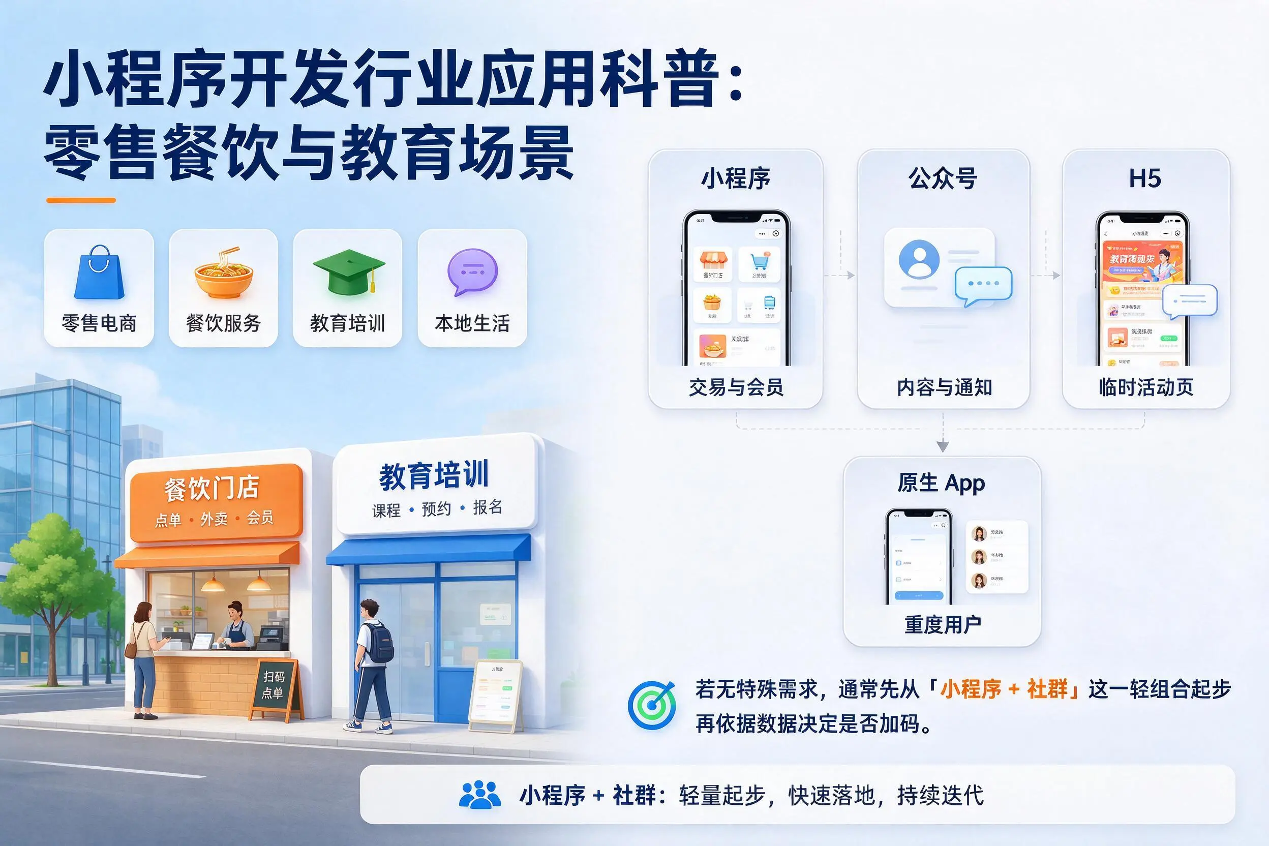重庆郊县小程序开发行业应用科普：零售餐饮与教育场景