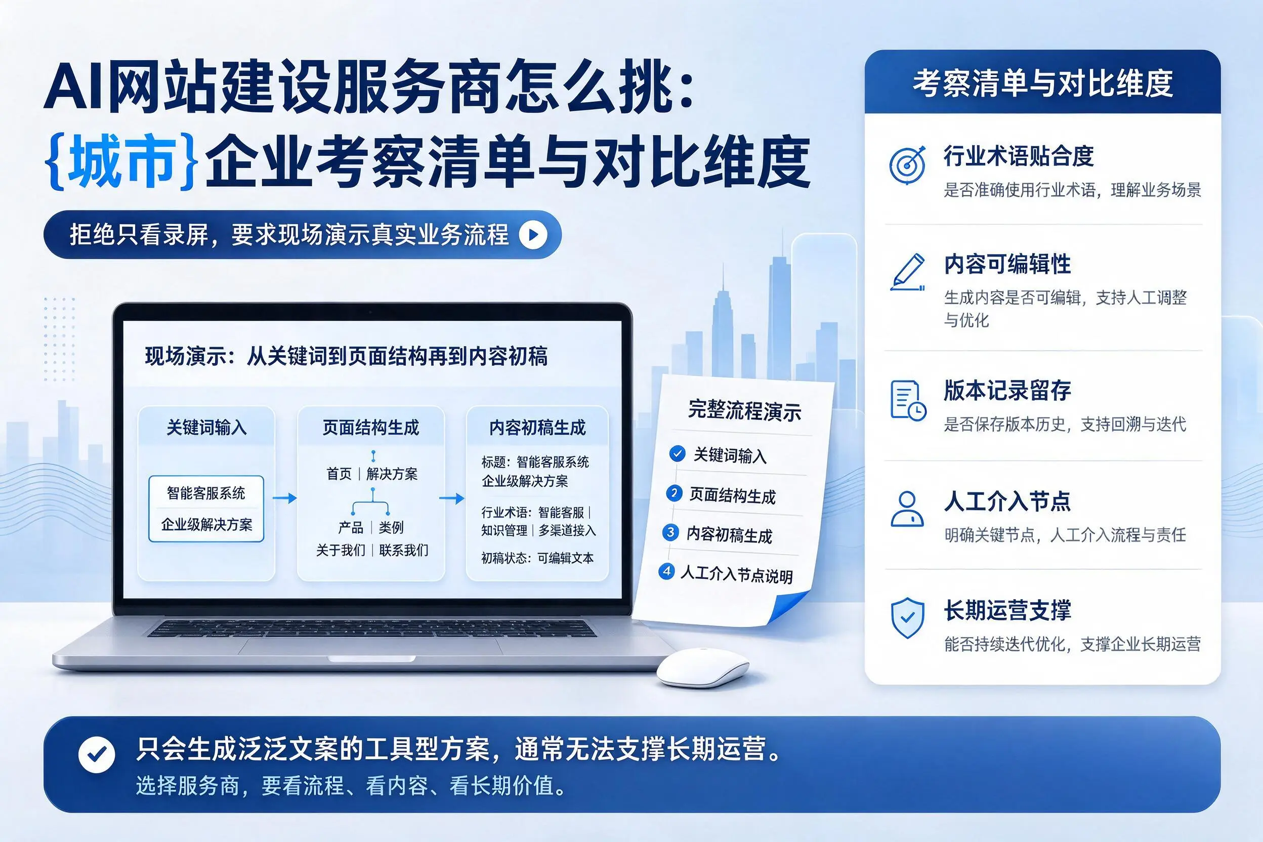 AI网站建设服务商怎么挑：重庆郊县企业考察清单与对比维度
