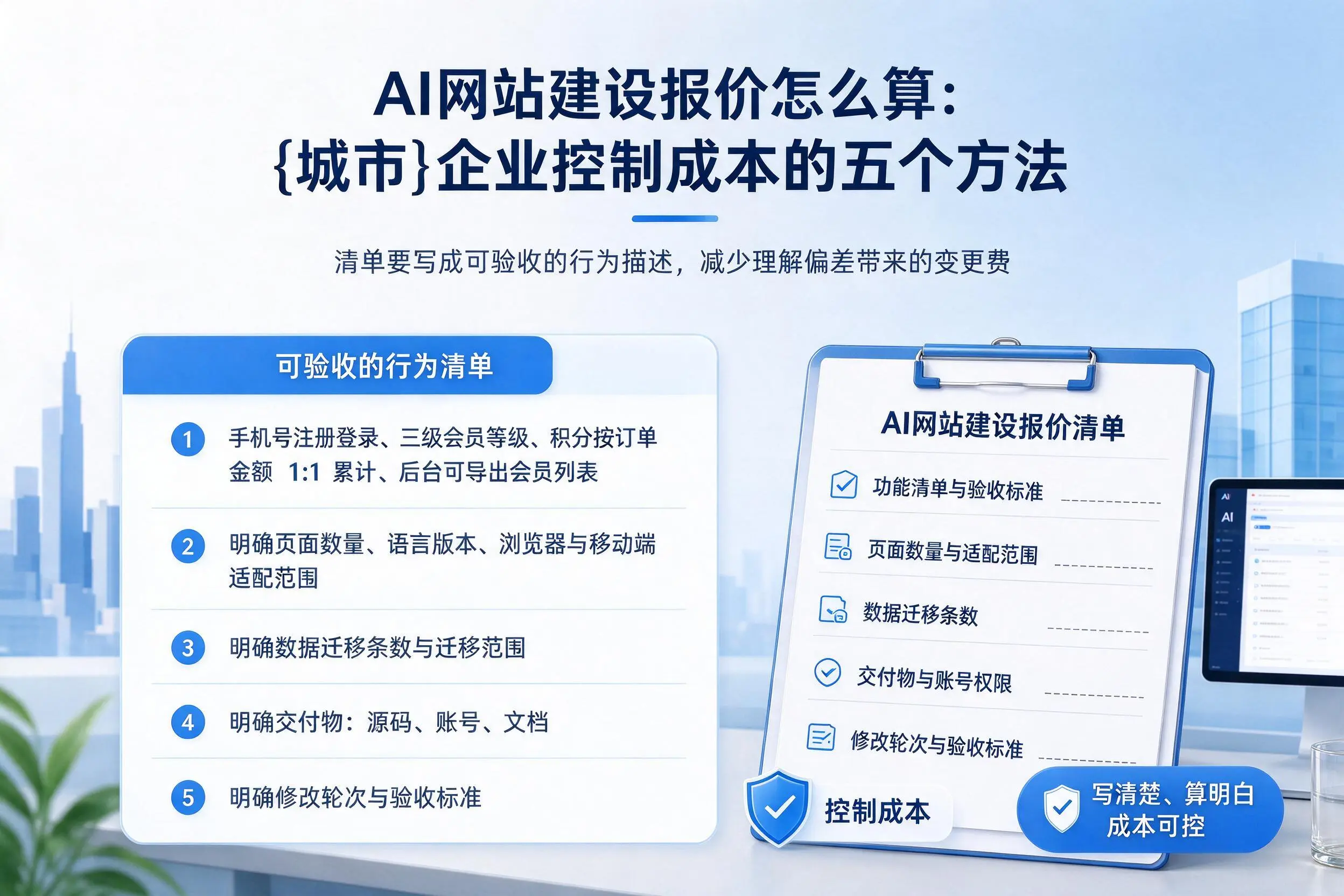 AI网站建设报价怎么算：重庆郊县企业控制成本的五个方法
